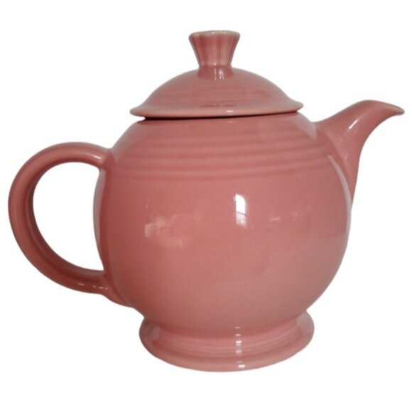 Fiestaware Fiesta 44 Oz Covered Ceramic Teapot Dish Container Pitcher Peony Pink - Picture 16 of 16